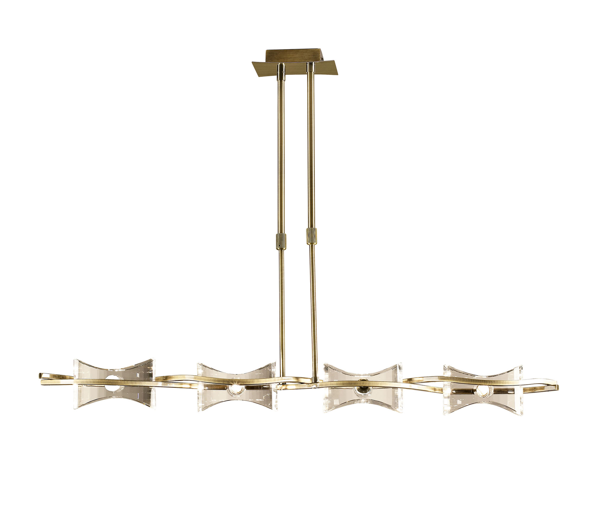 Kromo Antique Brass Ceiling Lights Mantra Linear Fittings